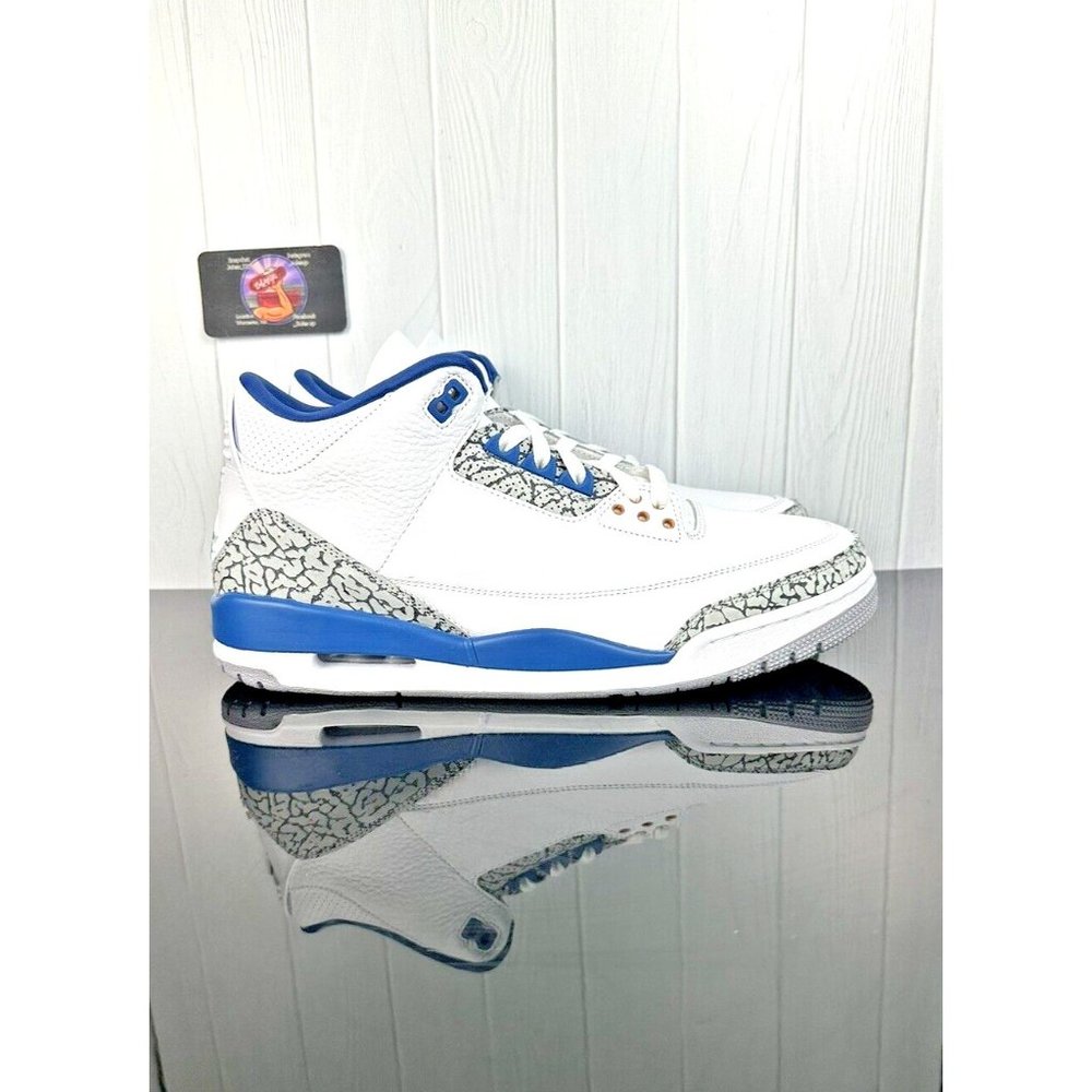 Size 10 Men Nike Air Jordan 3 Retro Wizards True Blue White CT8532-148 Fast Ship